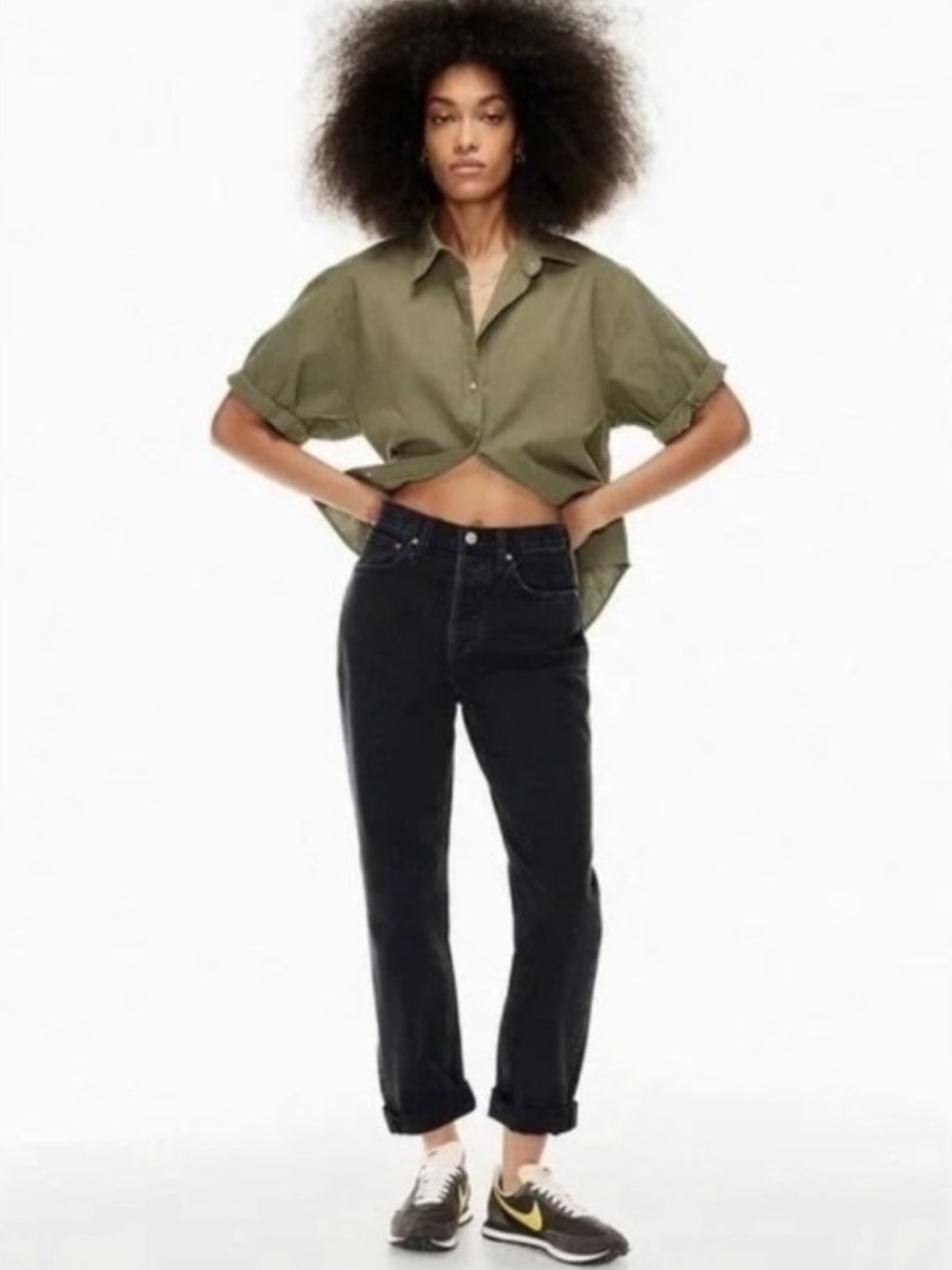 Aritzia Denim Forum The BF High Rise Loose 28L in Black Women’s Size 24 Cotton